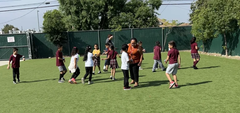 Students playing ZTAG outdoors